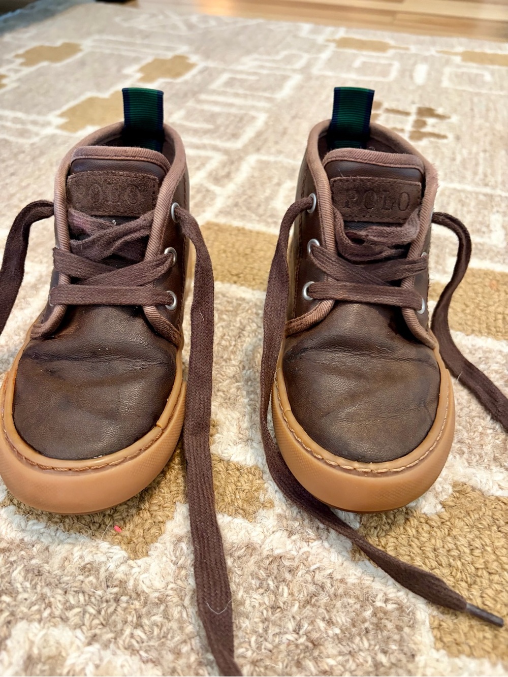 Brown Leather Toddler Sneakers